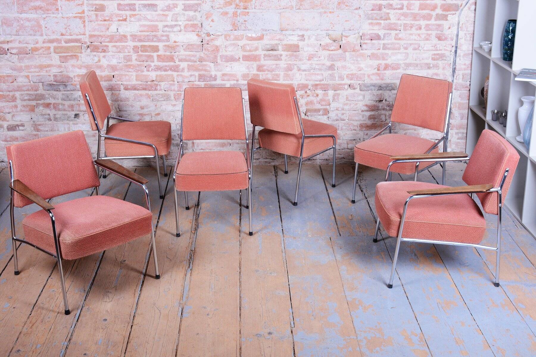 Bauhaus Chairs in Tubular Chrome-Plated Steel, Czech, 1940s, Set of 4