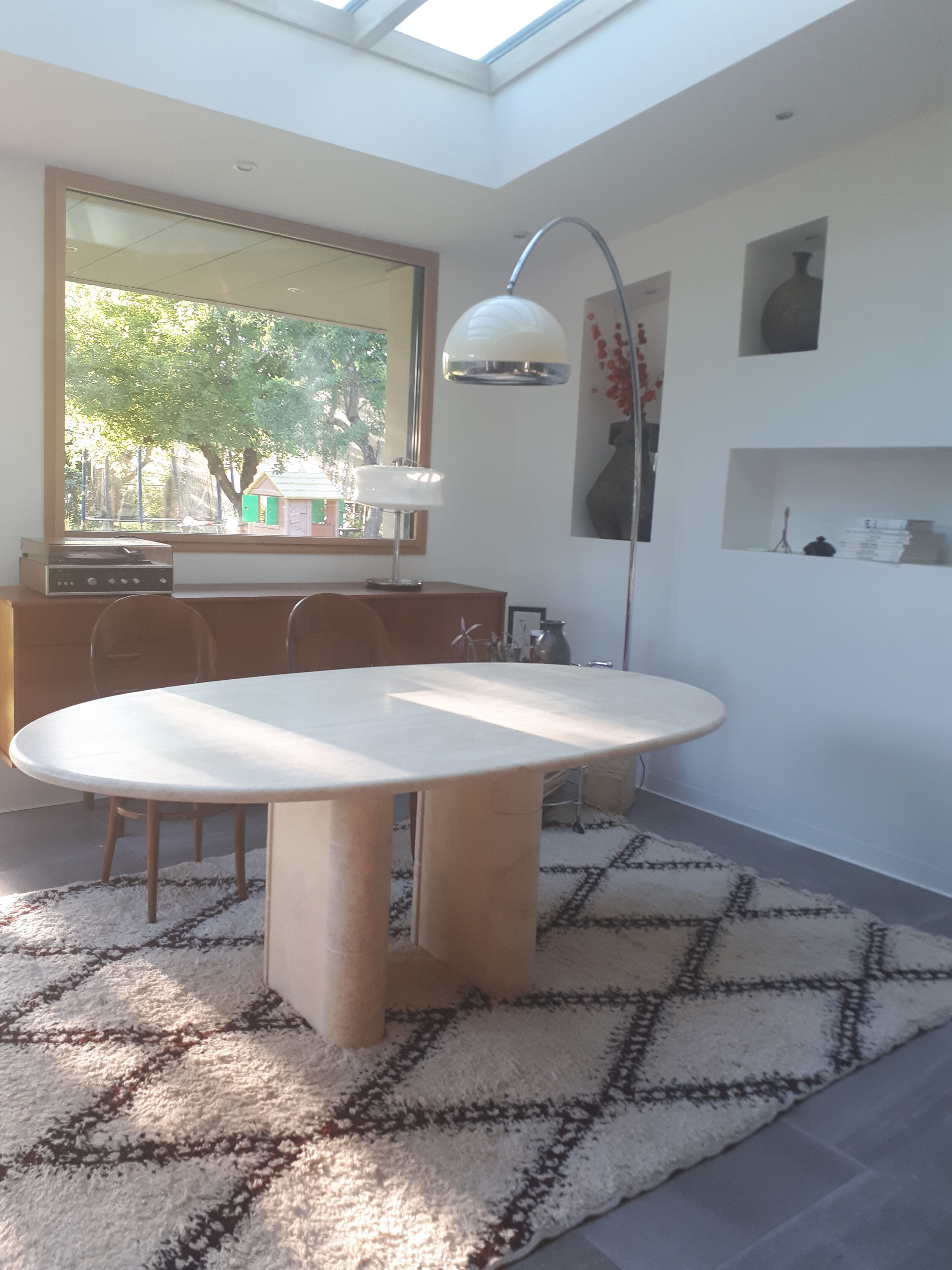 Roche Bobois travertine table