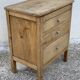 Small workshop cabinet with 3 stripped oak drawers.