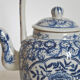 Chinese ceramic teapot with blue patterns