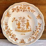 6 assiettes creuses Longchamp décor Moustier Olérys