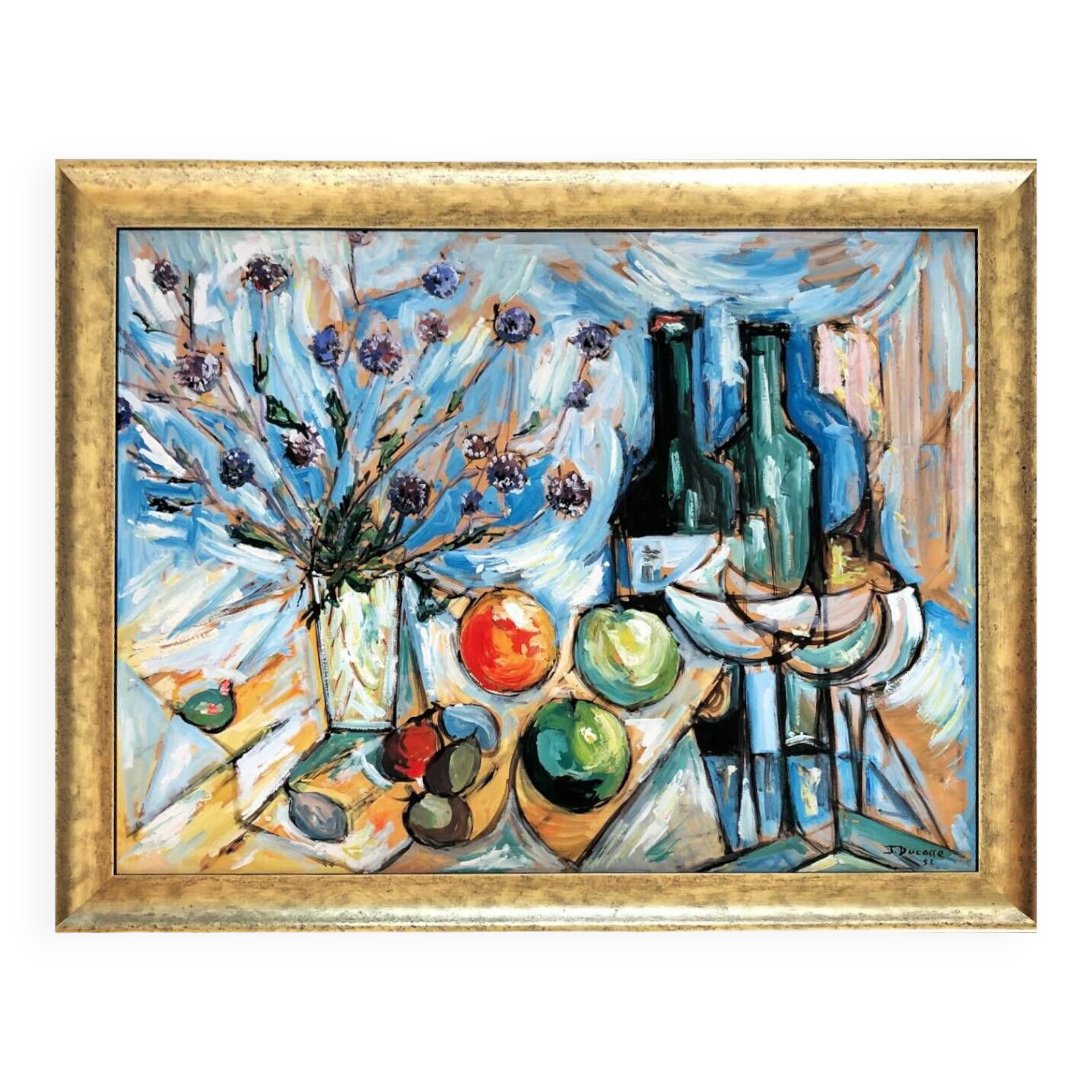 Original expressionist composition by Jean Ducasse. France, year 1950