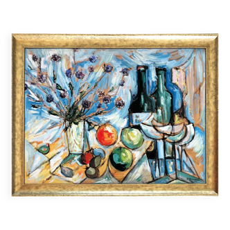 Original expressionist composition by Jean Ducasse. France, year 1950