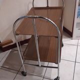 Folding serving table in formica