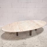 Large oval marble coffee table, 1960