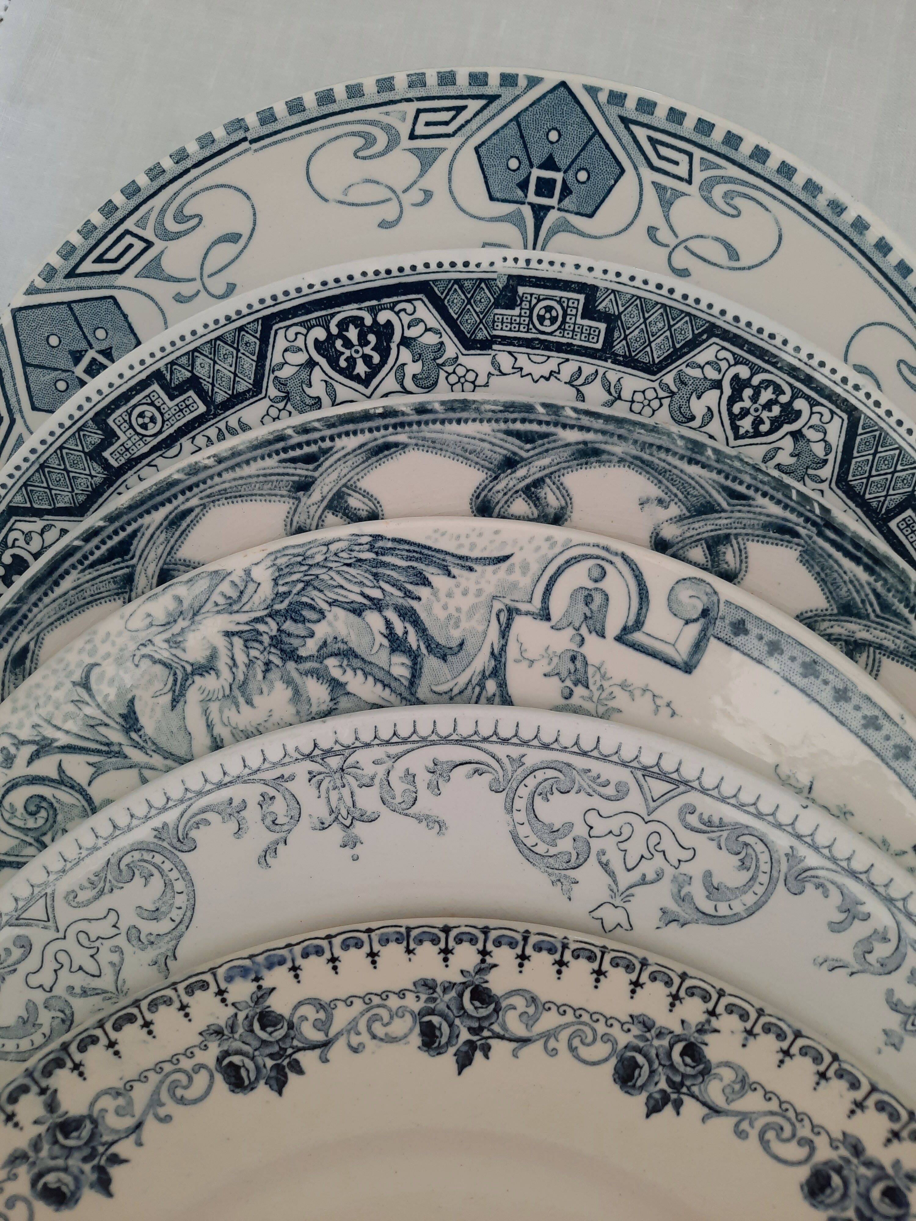 Old plates mismatched iron earth