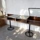 Oak and brass-mounted display cabinet on legs – Circa 1950