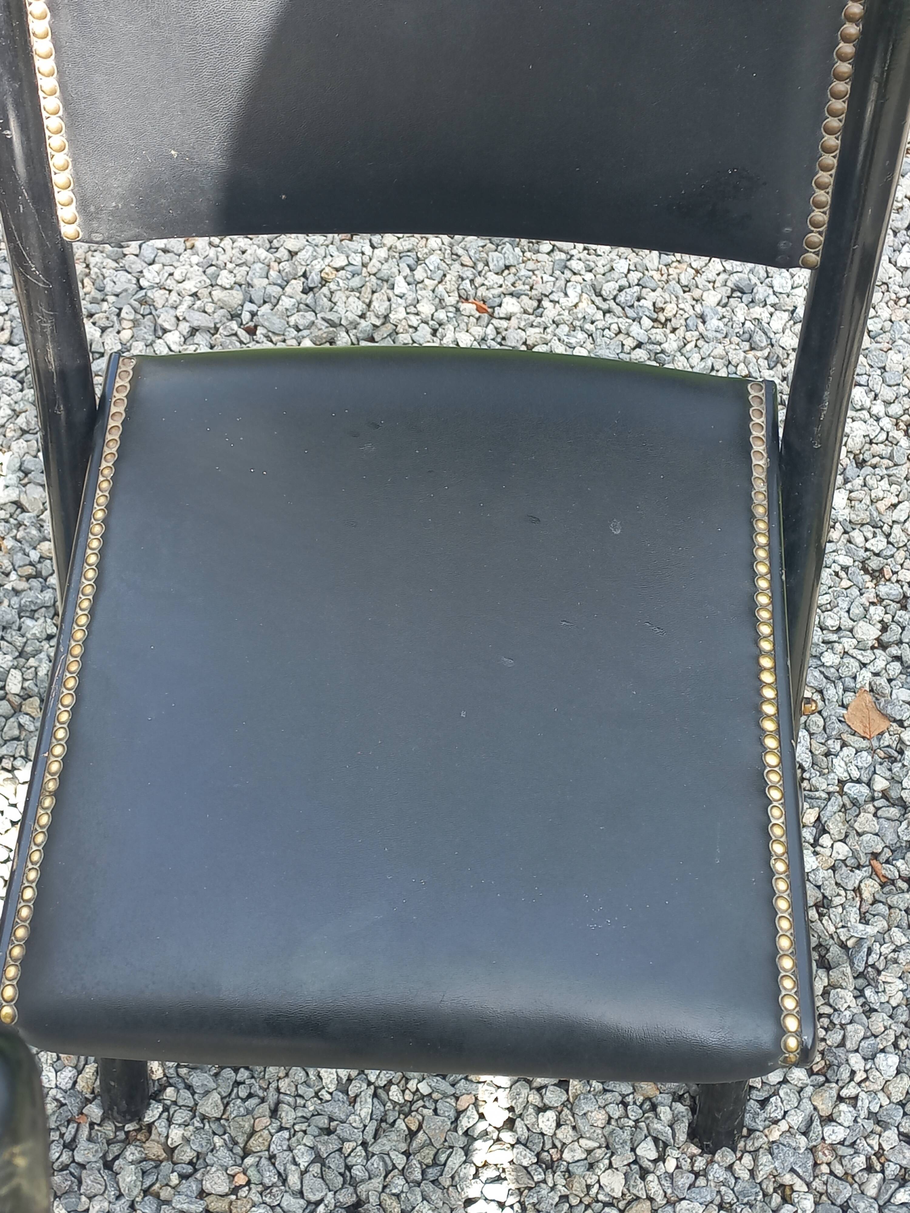 Set of 6 folding chairs, 70s design, 3 leather, 3 moleskin