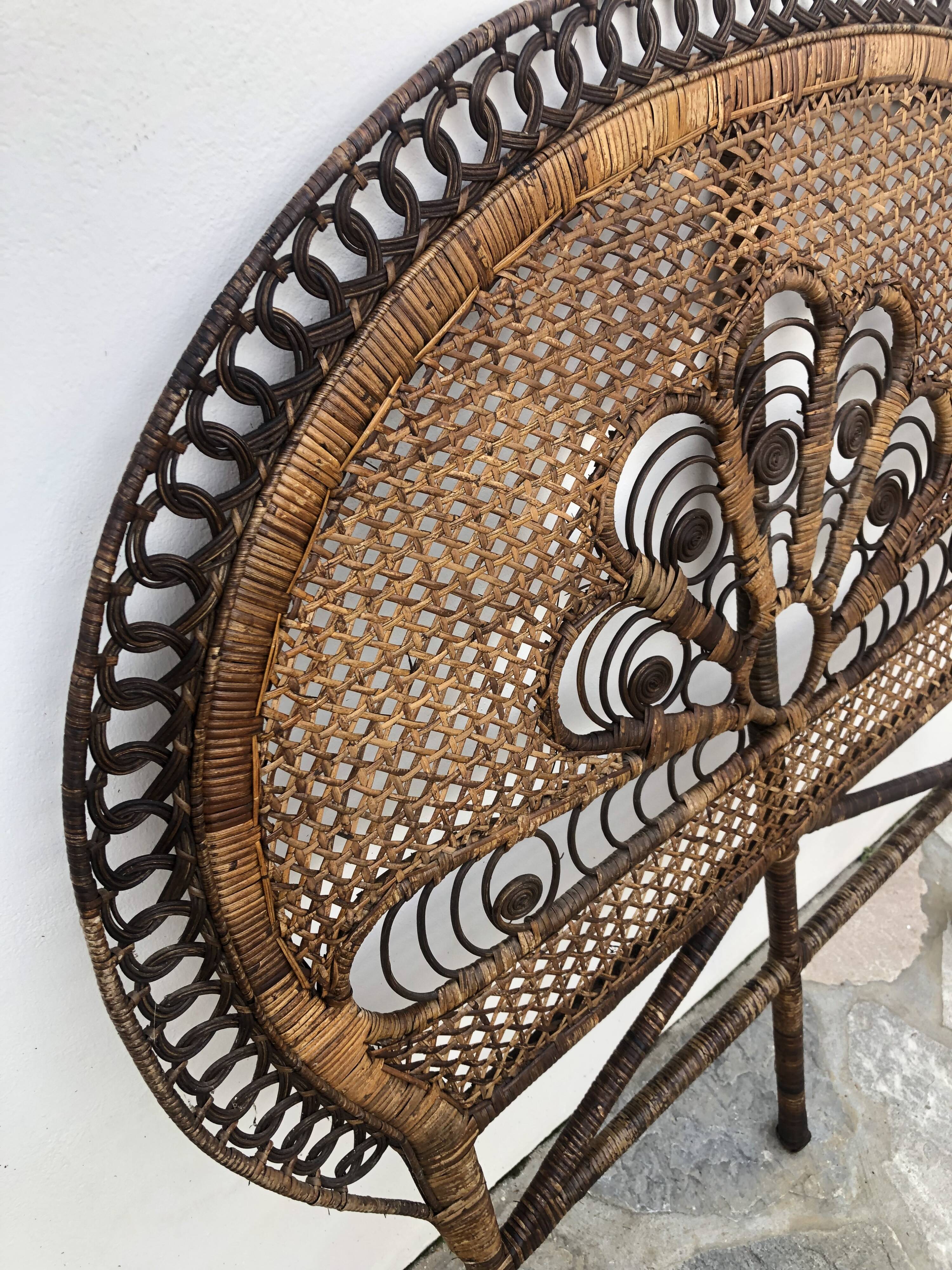 Vintage rattan headboard