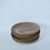 Lot de 6 assiettes à dessert mix en grès émaillé 1970