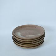 Set of 6 mix dessert plates in enamelled stoneware 1970