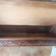 Vintage Art Deco wall coat rack in two-tone wood with engraved mirror.