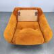 Pair of Italian Space Age Lounge Chairs, Orange Upholstery, 1970s