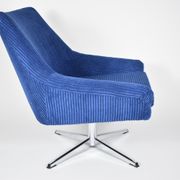 Vintage Cord armchair Shell, Deutsche Democratic Republic, DDR, 1960s, Blue