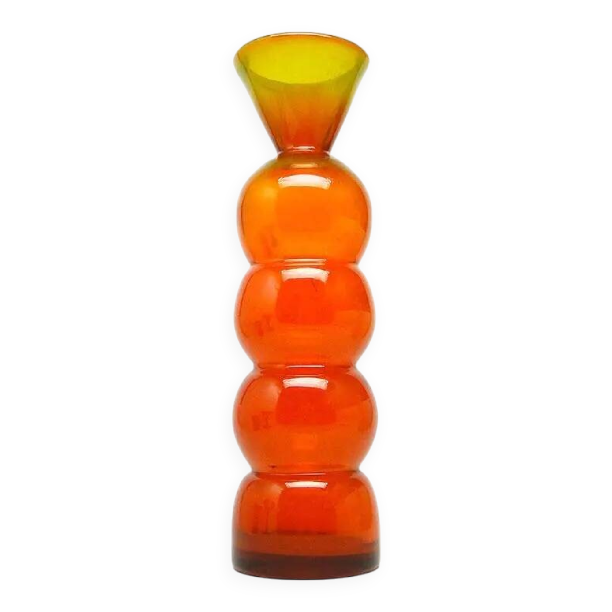 Vase bonhomme de neige, postmodernisme, verre, conçu par K. Krawczyk, Pologne, années 1970
