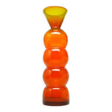 Vase bonhomme de neige, postmodernisme, verre, conçu par K. Krawczyk, Pologne, années 1970