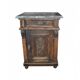 Table de chevet antique en marbre marron avec tiroir et porte, Allemagne 1890s