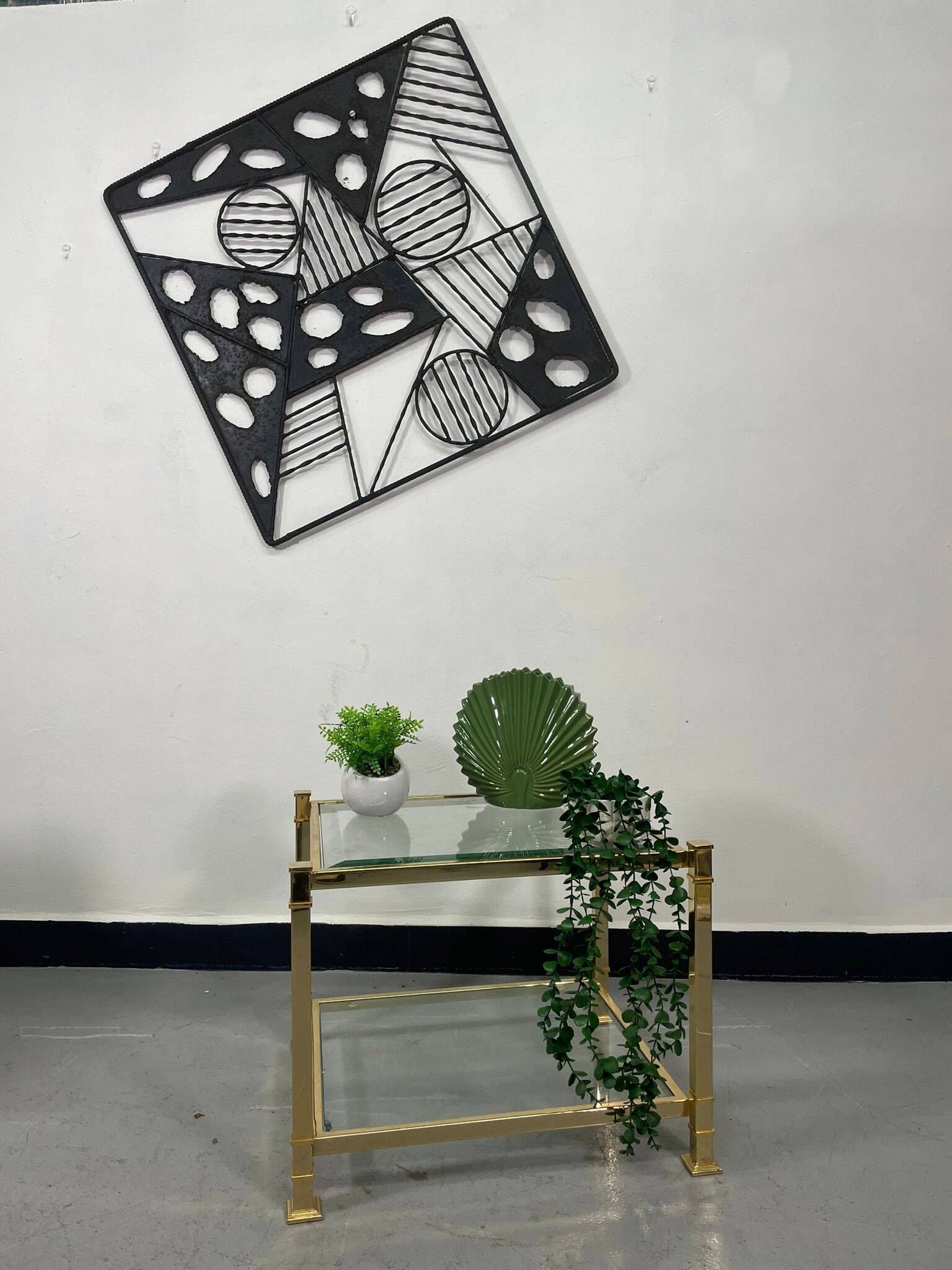 Vintage two-tier glass coffee table