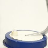 Lampe de bureau vintage métal peint blanc & bleu design Allemagne 1960s