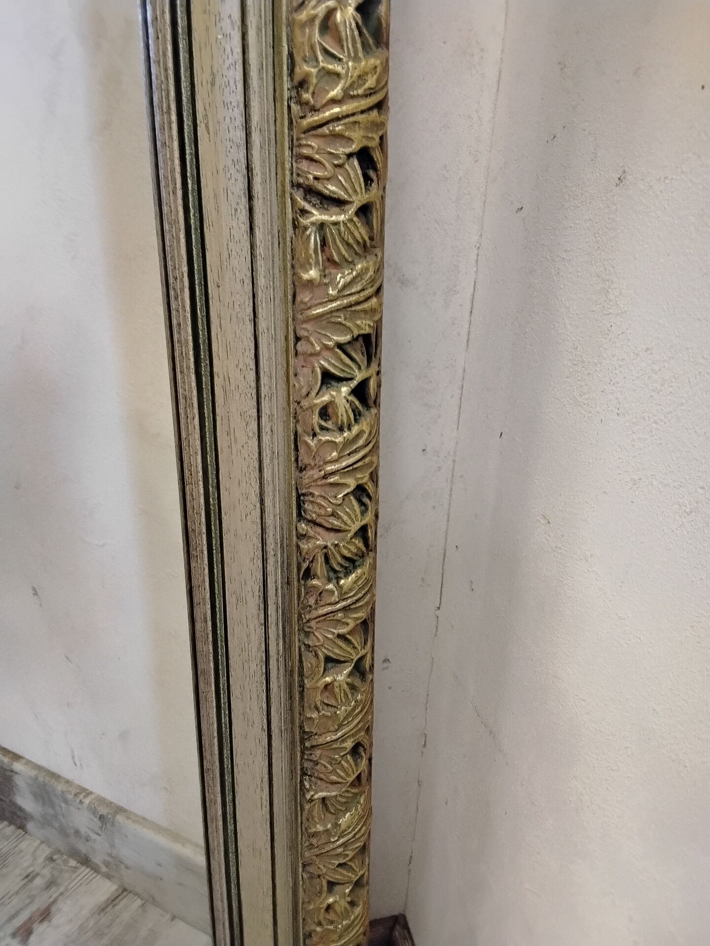 Large antique wooden mirror