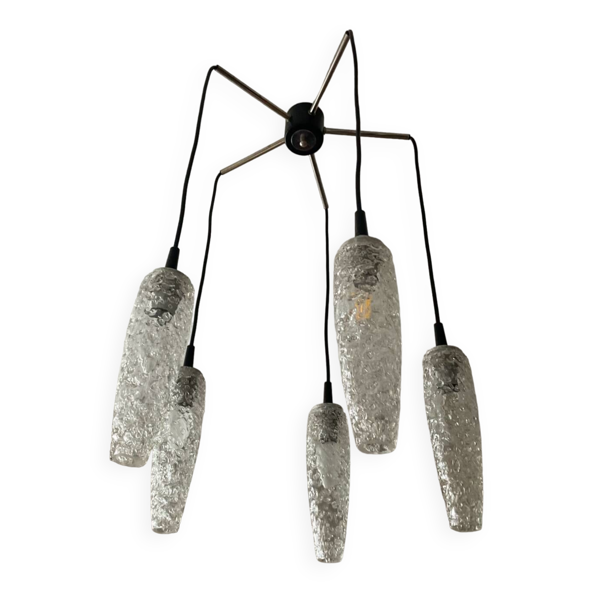 Vintage 5-light chandelier from the 60s