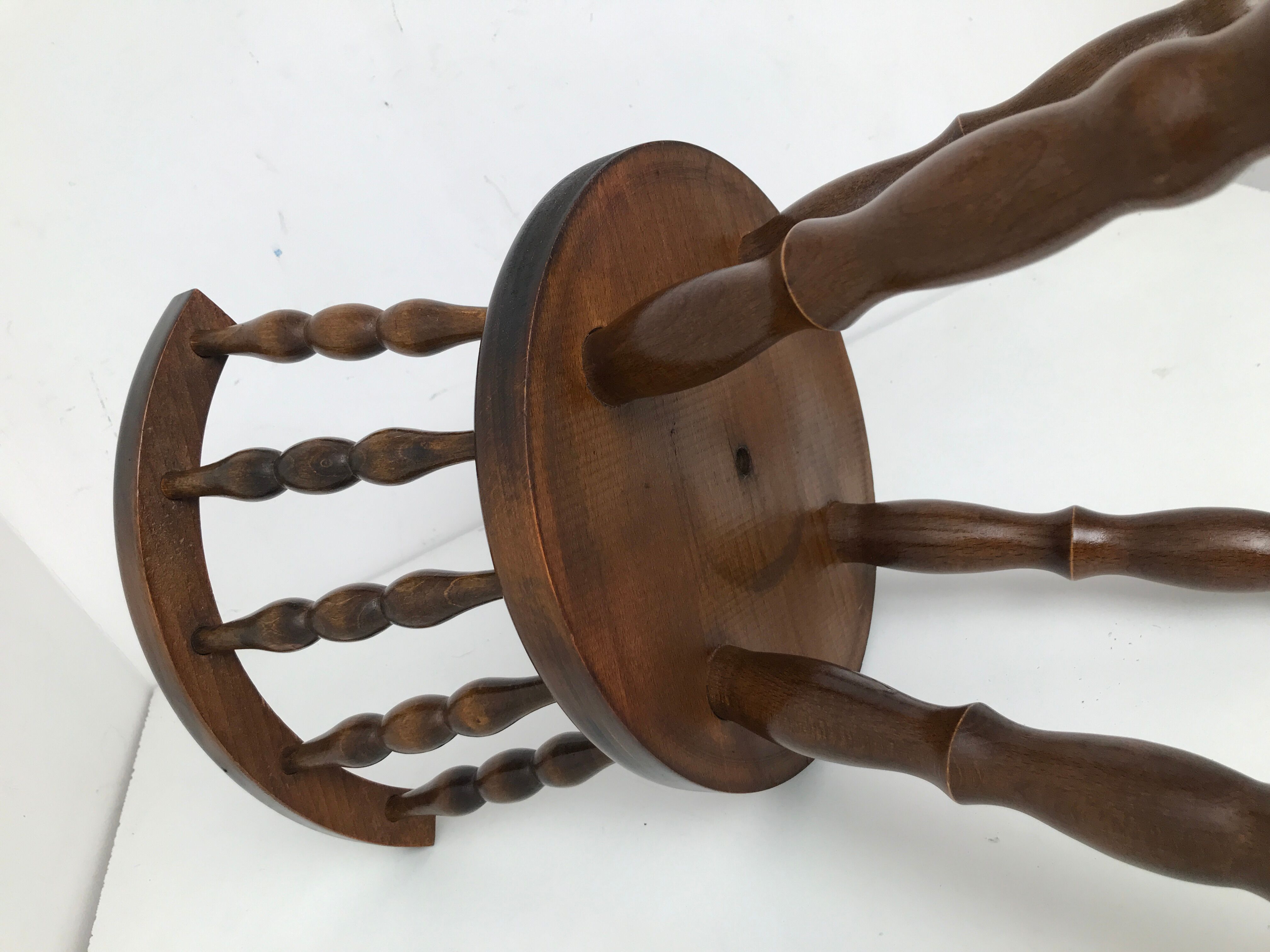 Old wooden child chair turned