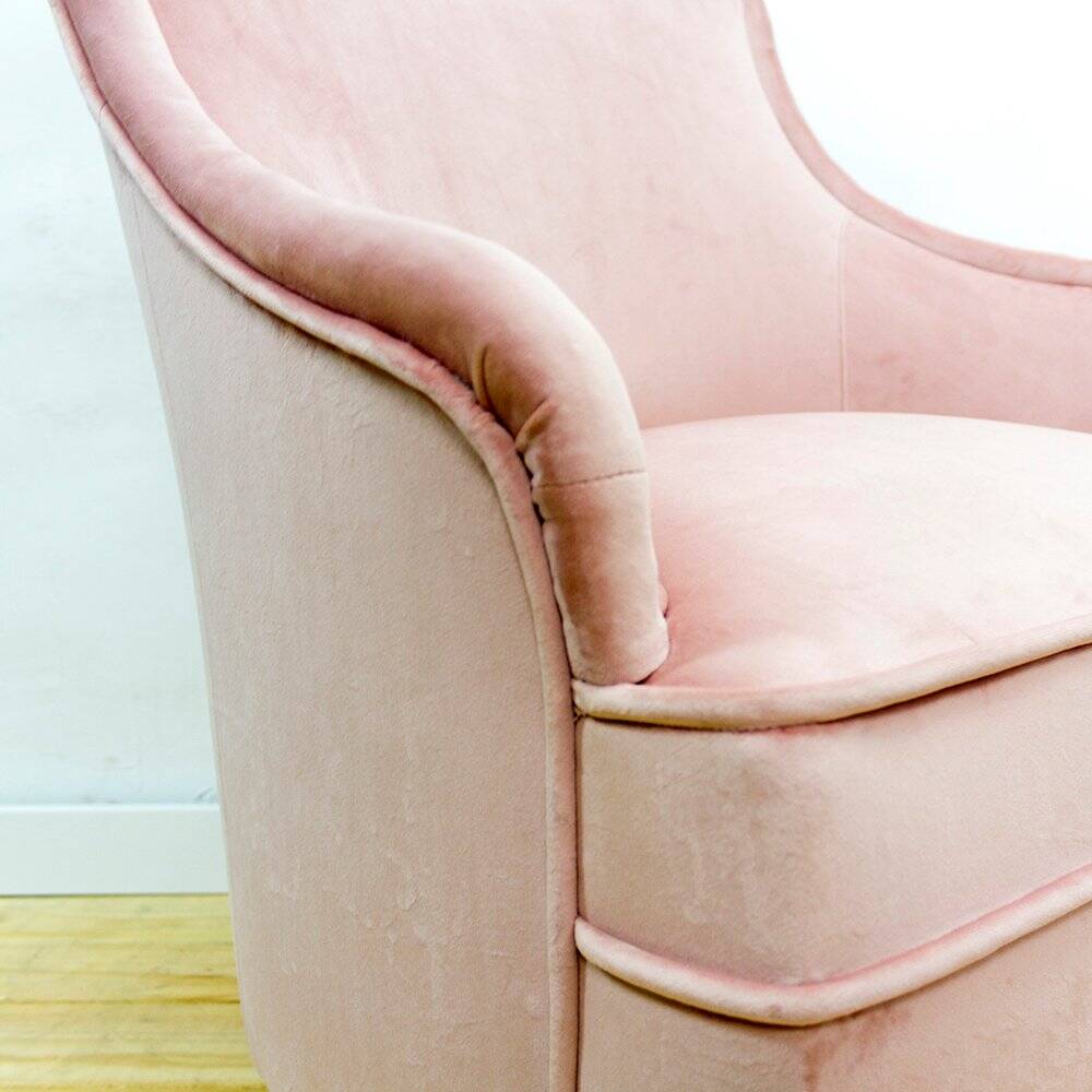 Mid-Century Fabric and Wood Armchair, 1950s