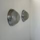 Pair of vintage wall lights, chrome and pressed sandblasted glass, France 1930