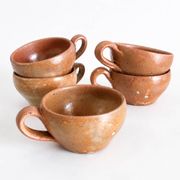 Set of 5 handcrafted ceramic mugs – terracotta