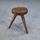 Gouge-carved stool, 1960s