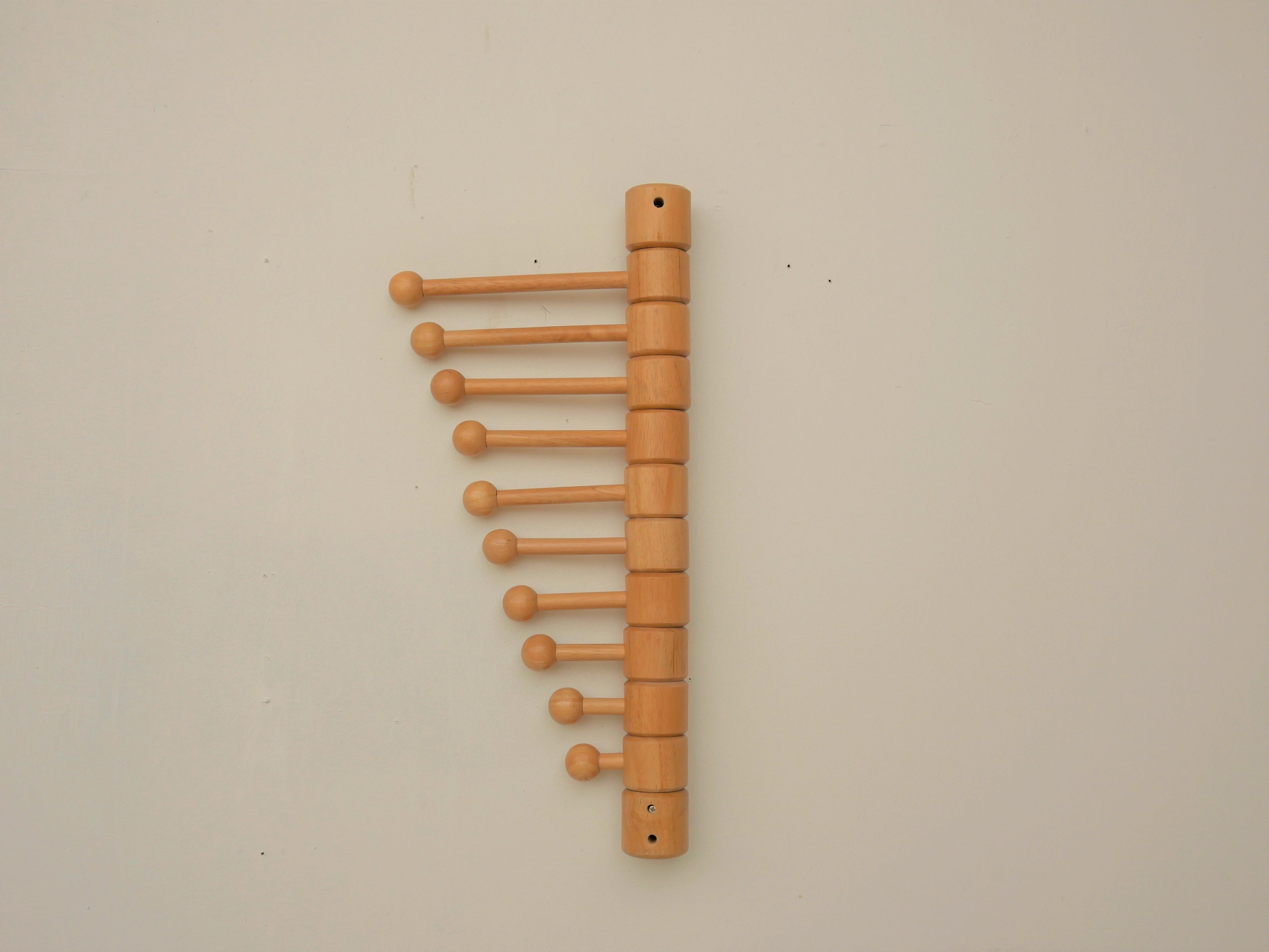 Vintage wooden wall coat holder