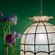 Suspension abat-jour vintage en nacre et laiton