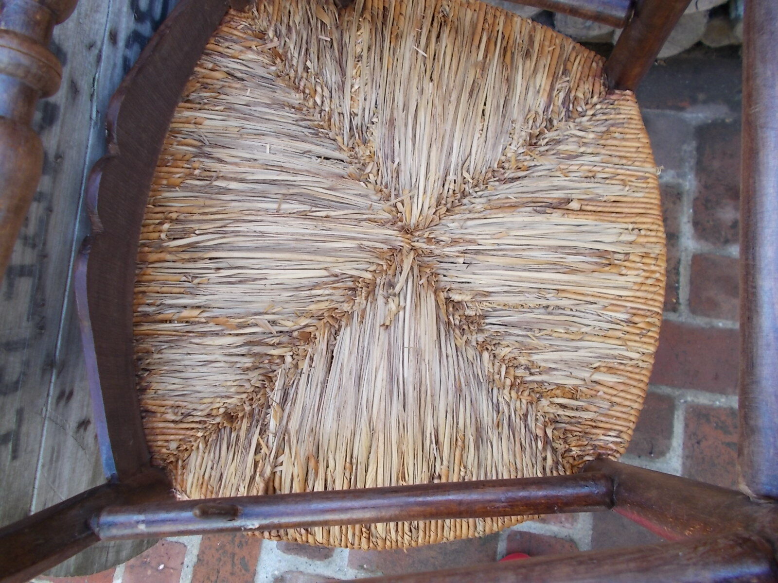 Pair of Provençal-style armchairs seaters in straw
