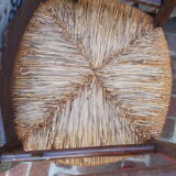 Pair of Provençal-style armchairs seaters in straw