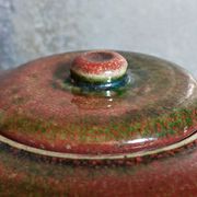 Théière de potier en grès émaillé vintage
