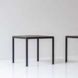 Set of 2 identical square slate stone coffee table from the 1950’s.