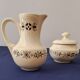 Jug and sugar bowl from Valenciennes by the Gien pottery. Vintage.