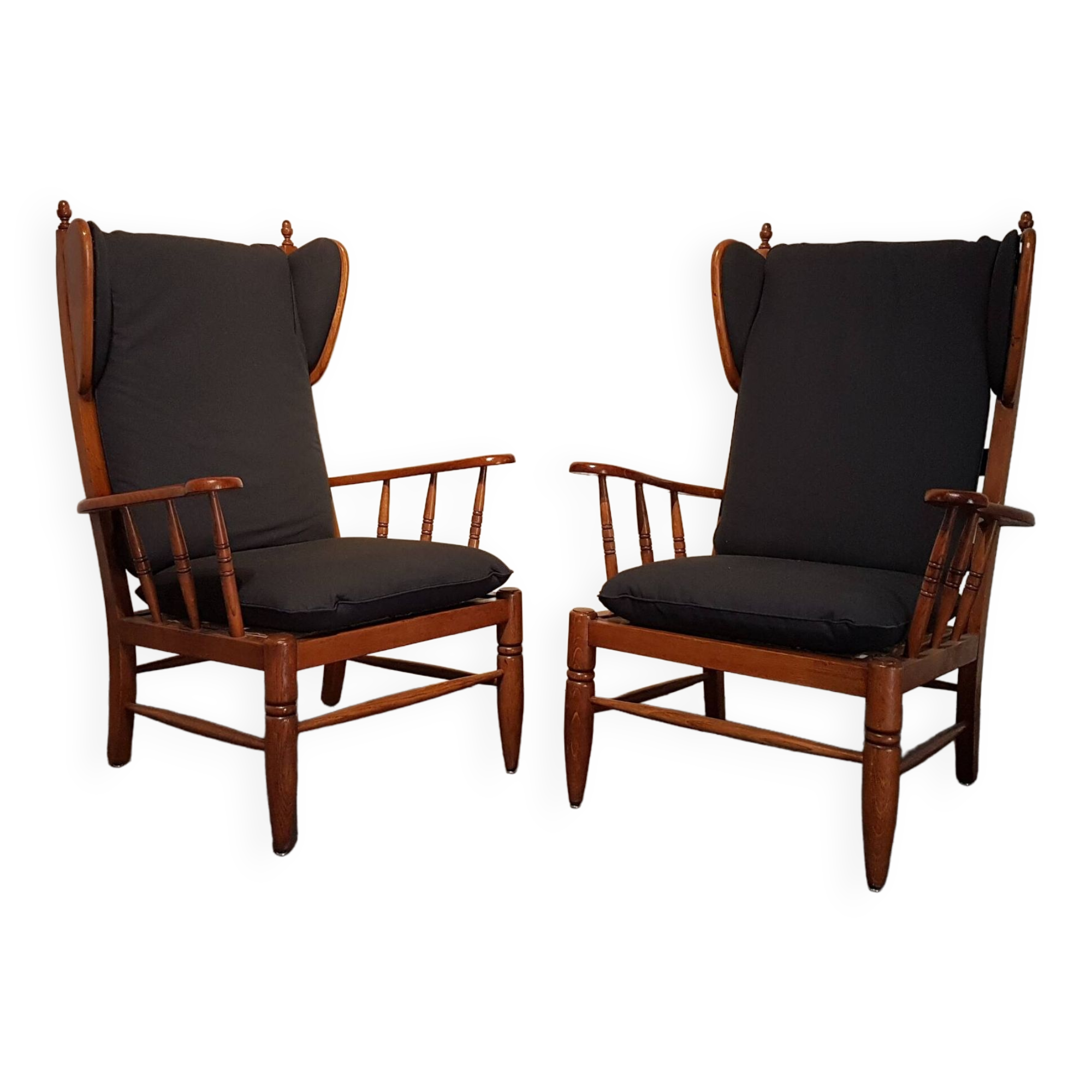 Pair of wing chairs