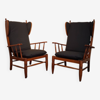 Pair of wing chairs