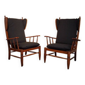 Pair of wing chairs