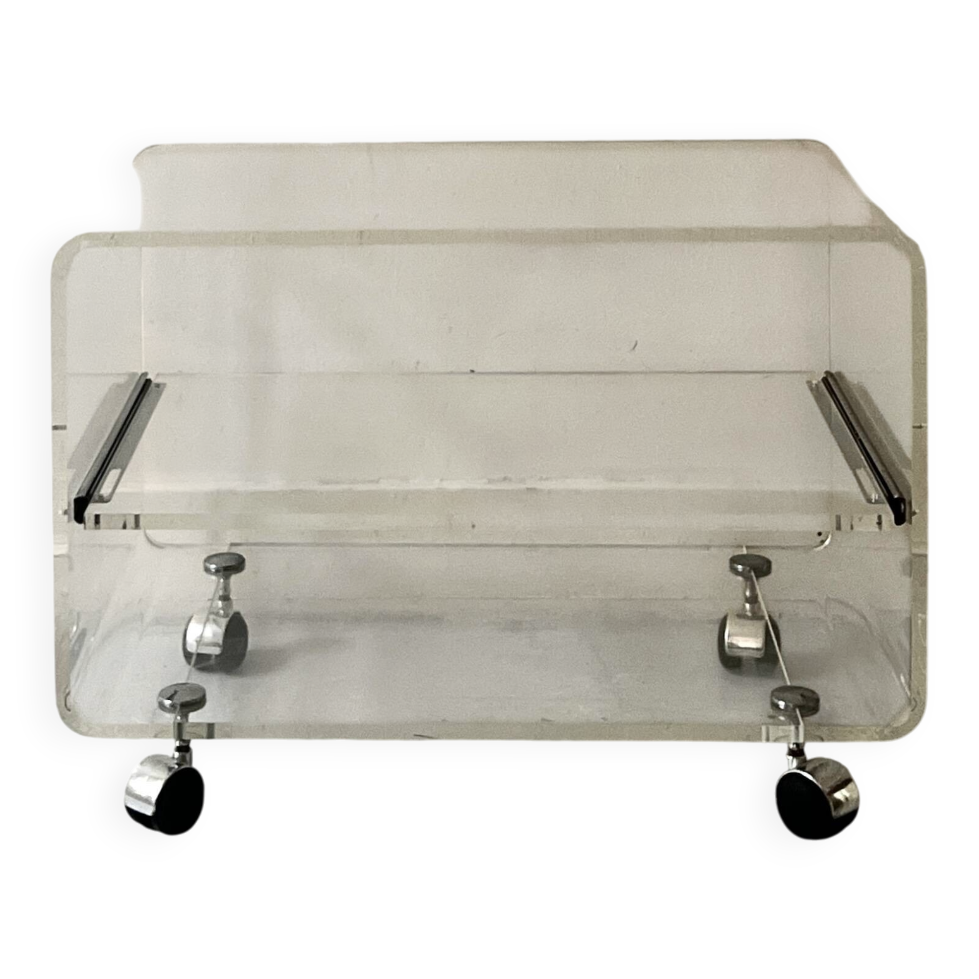 Hi-fi TV unit - coffee table in plexiglass by D. Lange, Roche Bobois 1970