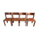 Set of 4 elm chairs and leather, 80s