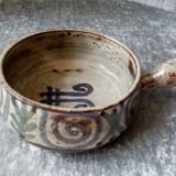 Old ceramic poelon years 50-60 gustave reynaud , le mulberier