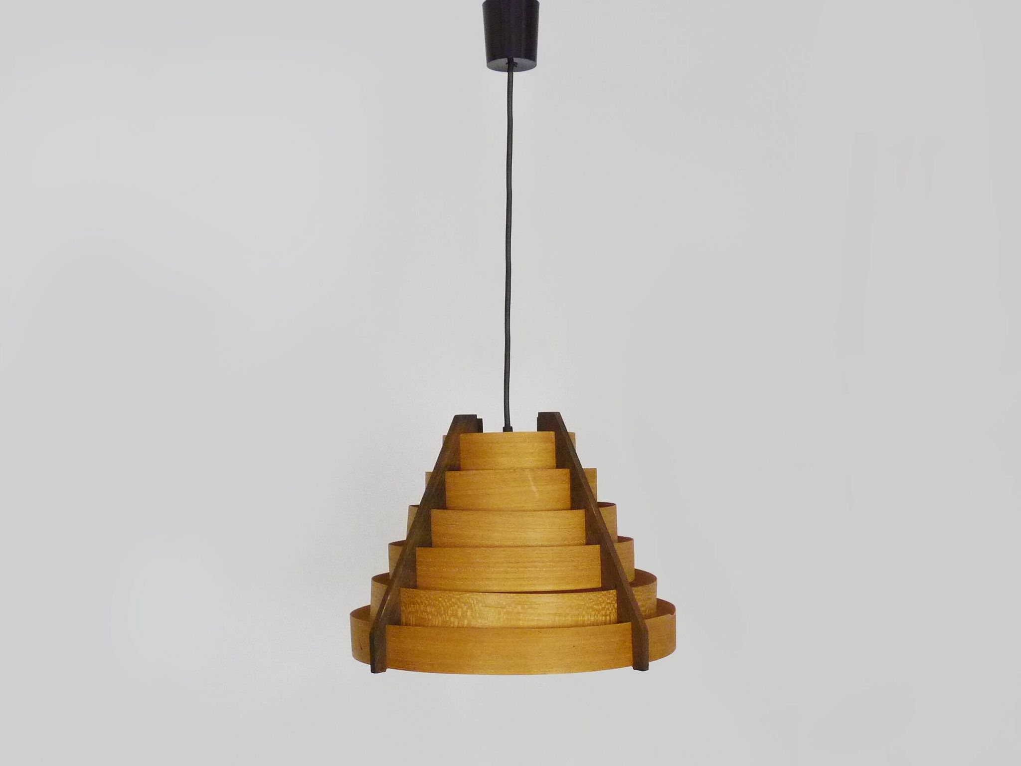 Scandinavian pendant light by Linus Bopp Limbach in pine slats. 1960s