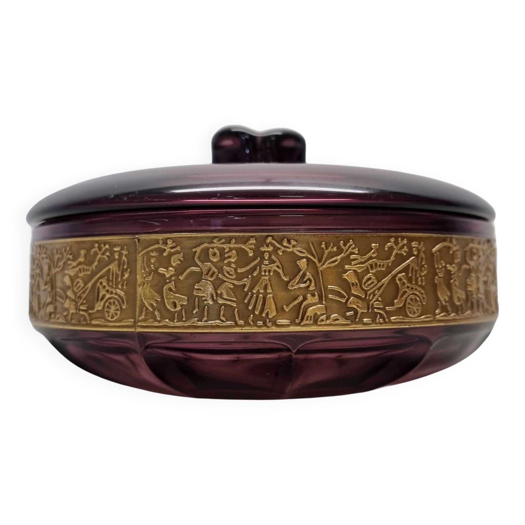 Bonbonnière en verre Art déco par Walther, années 1930