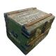 Coffre de voyage industriel vintage en bois vert