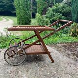 Wooden serving trolley