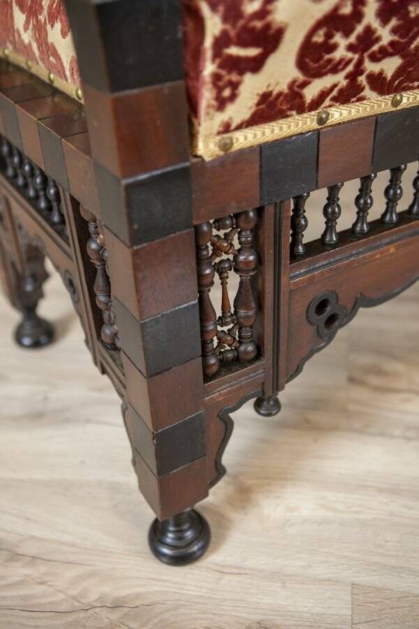 19th-Century Bench in Exotic Wood, 1890s