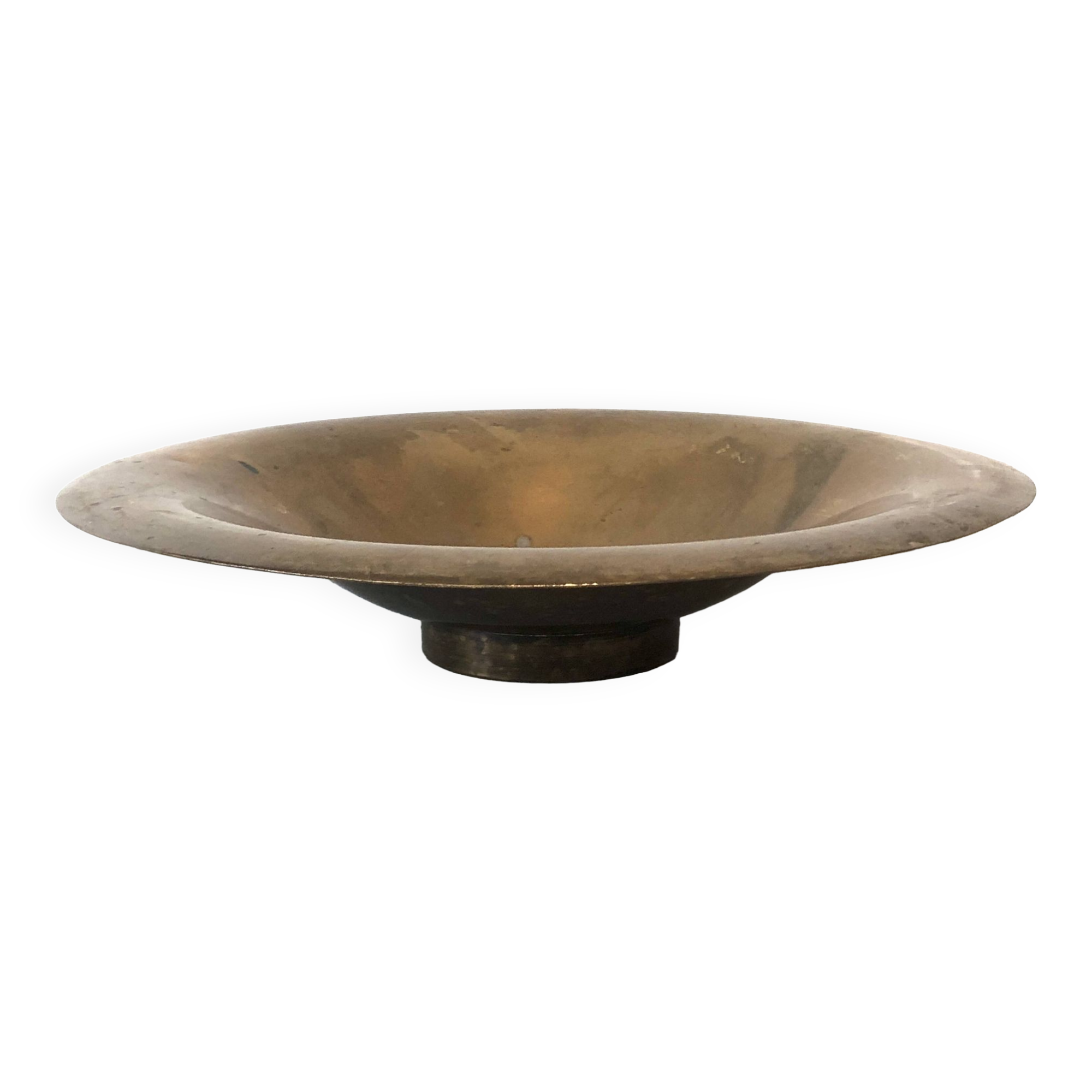 Old golden brass fruit bowl