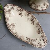 Compotier and ravier earthenware of Sarreguemines